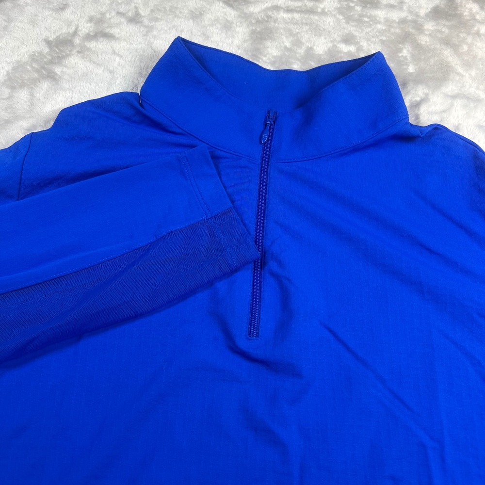 IBKÜL Women Large Adult Pullover Blue 1/4 Zip Long Sleeve Mesh Venting RN152356